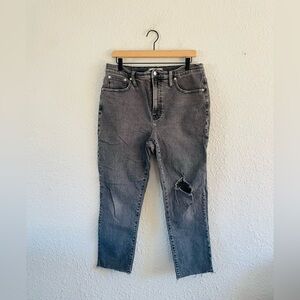 Madewell Distressed The Perfect Vintage Jean in Grey
